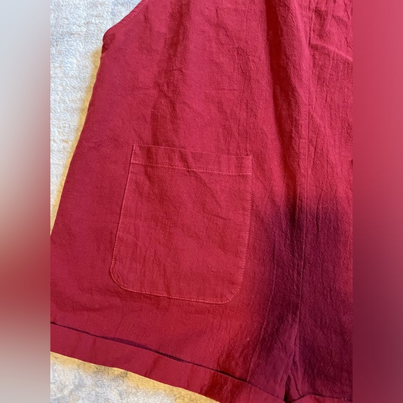 Burgundy Overall Shorts - Picture 2 of 5